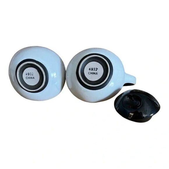 Sango Nova Black 2 Mugs, Creamer & Sugar Bowl and Lid ⭐️ NWOT - Picture 3 of 7